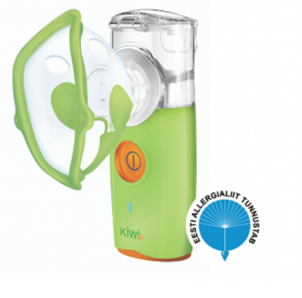 Inhalaator KIWI Plus on võrktehnoloogiaga väike ja hääletu inhalaator